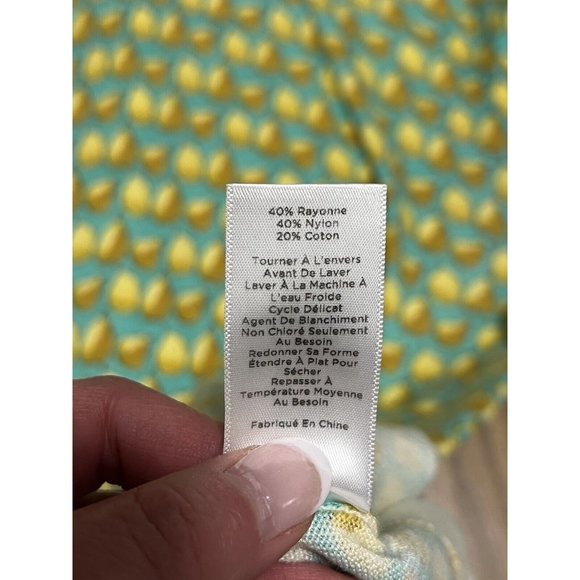 Talbots Women's Aqua Pear Novelty‎ Print Scoop Neck Sweater Size 1X-Lightweight - Picture 10 of 11